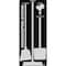 5S Supplies 5S Housekeeping Shadow Board Broom Station Version 7 - Black Board / Gray Shadows  With Broom HSB-V7-BLACK/GRAY-KIT - alternate 1